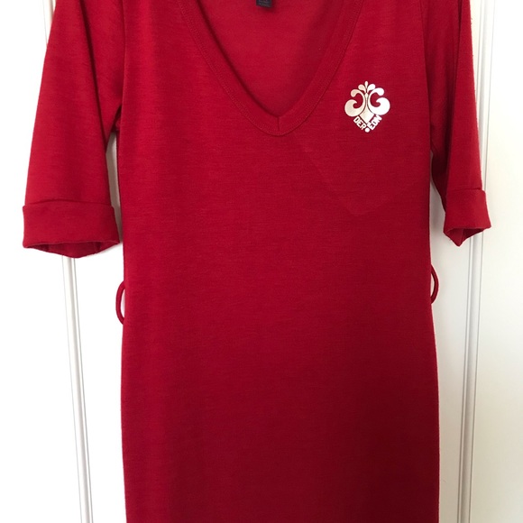 Dereon Deep Red Dress Half Sleeve Cuffed - Picture 7 of 7